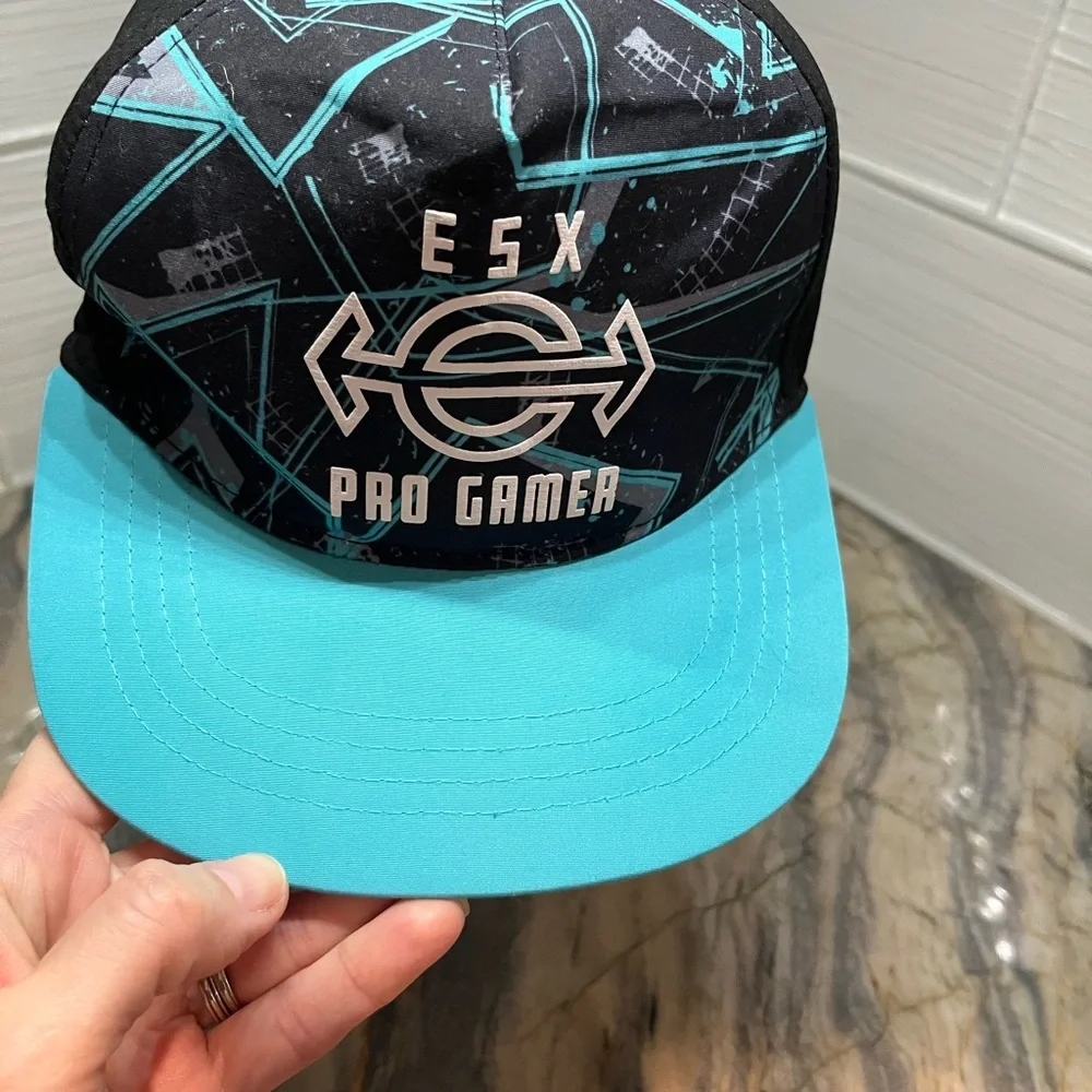 ESX Pro Gamer Video Game Teal Snapback Baseball Cap Hat Teen
